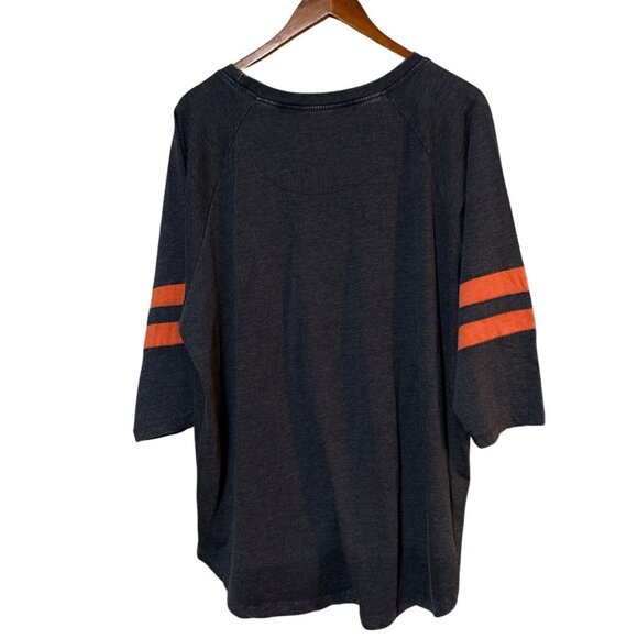 Syracuse Orange Oversized 3/4 Sleeve Shirt Pressbox 3X Cotton/Poly Blend Charcoa - Picture 4 of 6